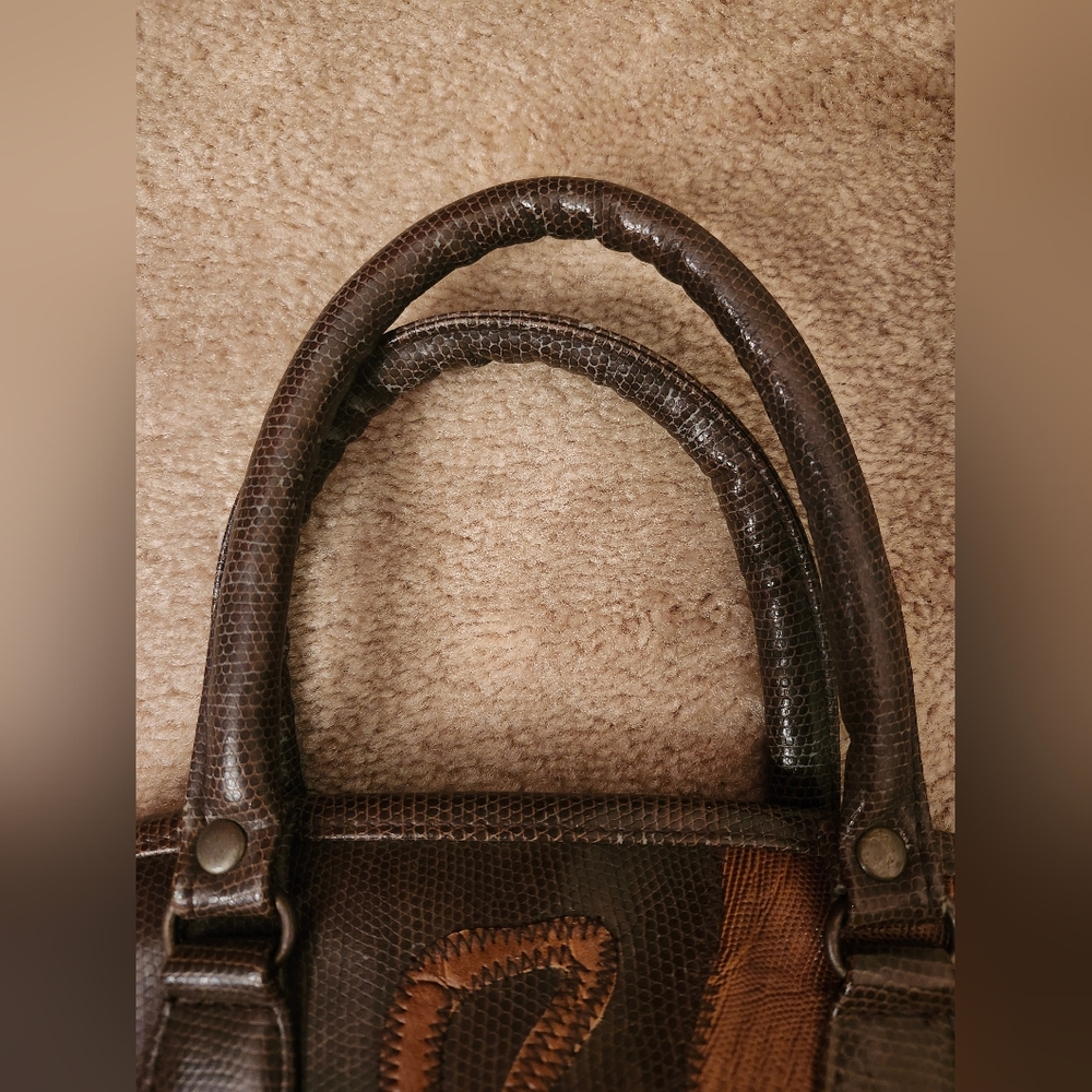 Brown Patchwork Handbag - Picture 5 of 9